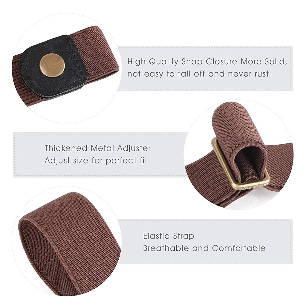 PALAY Buckle Free Belt for Women Adjustable Women's Belt Elastic Waist Belt, Invisible No Buckle Belt for Jeans Pants and Dress, Brown PALAY Buckle Free Belt for Women Adjustable Women's Belt Elastic Waist Belt, Invisible No Buckle Belt for Jeans Pants and Dress, Brown
